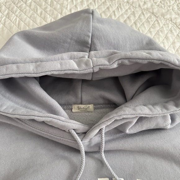 Brandy Melville John Galt New York Oversized Christy Hoodie Sweatshirt Pale Blue - Picture 5 of 9